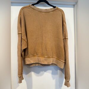 Urban Outfitters Out From Under Camel Waffle Knit Long Sleeve Top